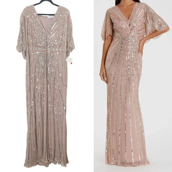 NWT MAC DUGGAL DRESS GOWN 20 PINK MOTHER OF BRIDE FORMAL BRIDESMAID EVENING - Picture 2 of 16